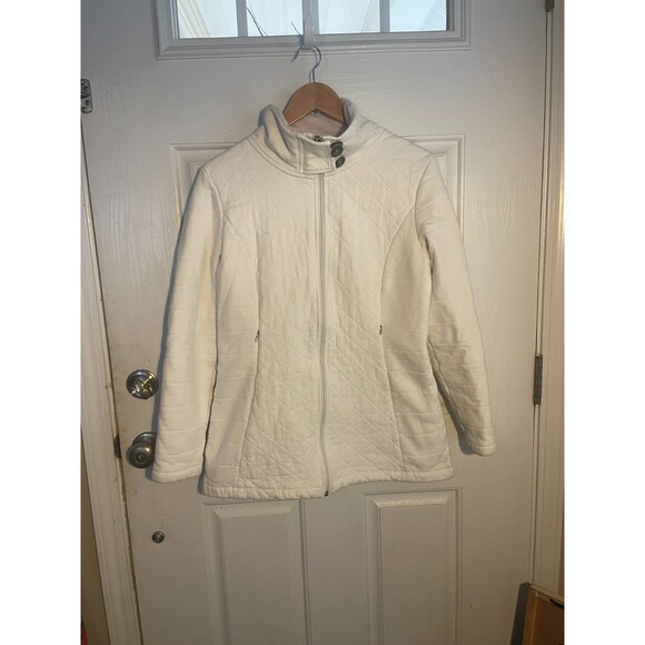 The North Face Caroluna Jacket Coat Women's Large White Sherpa Lined 5600 - Picture 1 of 7